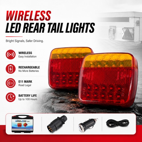 Wireless led rear - rear, trailer