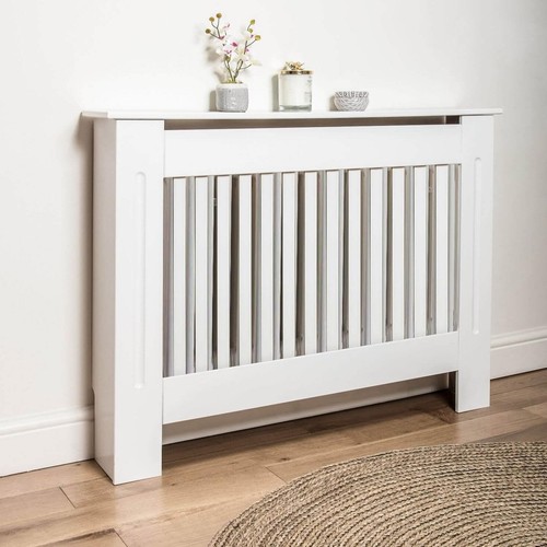 White vertical radiator cover - white,