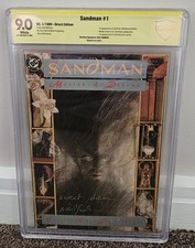 Sandman #1 CBCS 9.0 (989  1st print Signed and Sketched by Neil Gaiman DC VF/NM