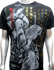 L. MMA Y2K Elite Affliction Style Supreme DC Yakuza Japan Geisha Samurai T-Shirt