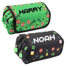 Minecraft - Personalised Design Kids Large Pencil Case - 2 Spacious Compartments