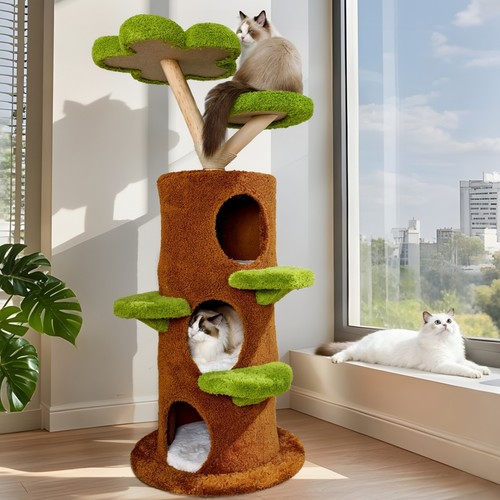 Large forest cat - forest, tree