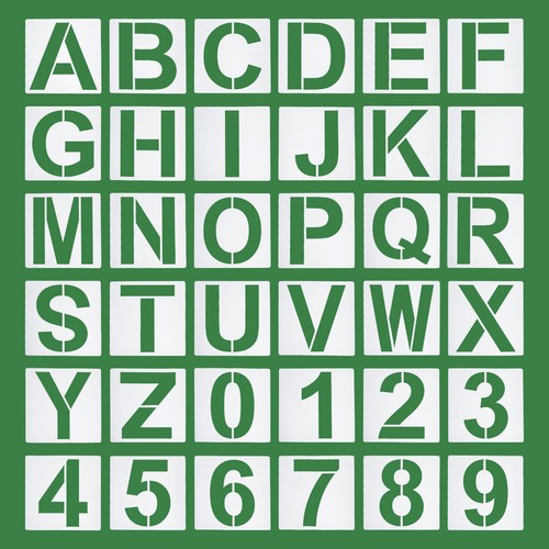 36pcs inch letter stencils - letter,