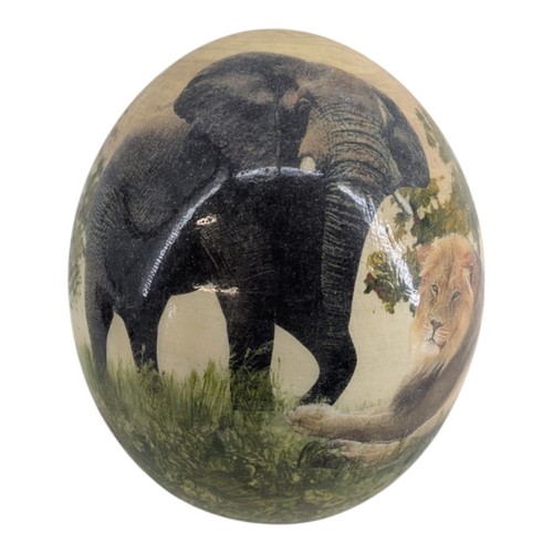 Decoupage ostrich egg - decoupage,