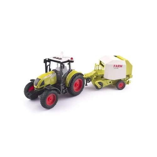 Tractor with trailer bale - tractor, trailer,