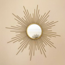 Gold sunburst wall mirror - wall, 60cm