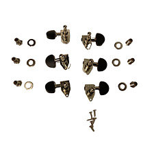 Black and Chrome Grover Guitar Tuners  - (SET OF 6)