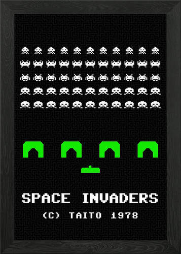 Space invaders framed wall art - space,