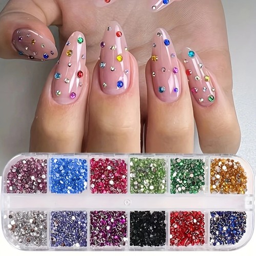 Grid crystal nail art - grid,