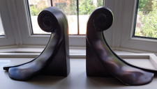 Vintage Metal French Style Scroll Acanthus Leaf Bookends Set Pottery Barn Bronze