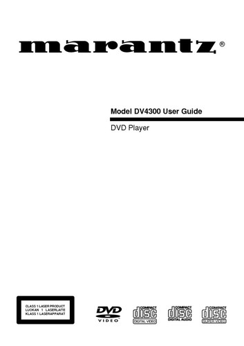 Marantz dv4300 dvd player - marantz,
