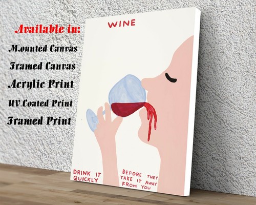 David shrigley wine art print - david,