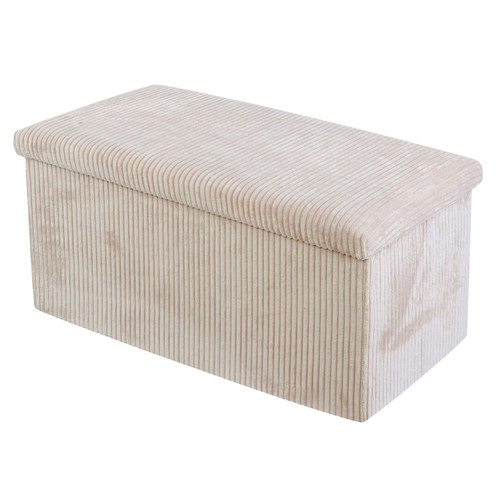 Cream folding ottoman - folding,
