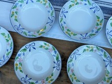 6 Handpainted Herend Village Bow Large Rim Bowls by HEREND