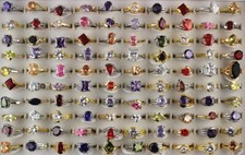 Wholesale Mixed Lots 35pcs Fashion Lady's Cubic Zirconia Engagement Rings