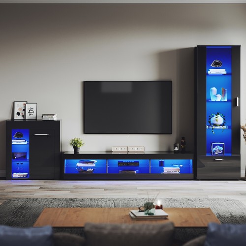 High gloss black living - black, room