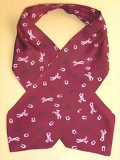 Vintage Silk Cravat Scarf Horses Shoes Dapper Neckwear Mod Indie Goodwood Races