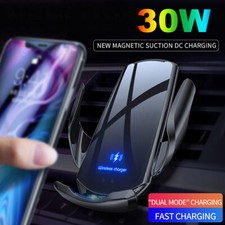 30W Wireless Charging Car Charger Phone Holder For iPhone 16 Pro 15 Samsung S24+