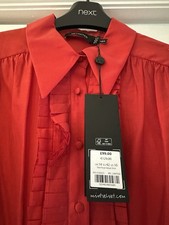 Mint Velvet Size 14 Red Puffed Sleeve Blouse