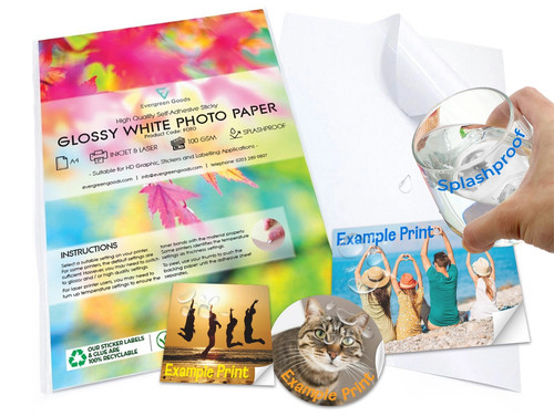 High gloss sticker photo - a4,