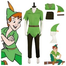 Peter Pan Cosplay Men Green Costume Halloween Carnival party Disguise Suit ﻿