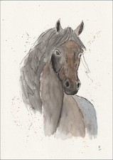Original Watercolour Painting Of A Horse Equestrian Contemporary Wall Art 