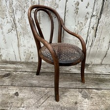 Antique Bentwood Chair Apprentice Piece Miniature 12” Bergere Seat