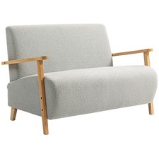 HOMCOM 2-Seater Sofa: Fabric Loveseat, Living Room, Grey  , Refurbished