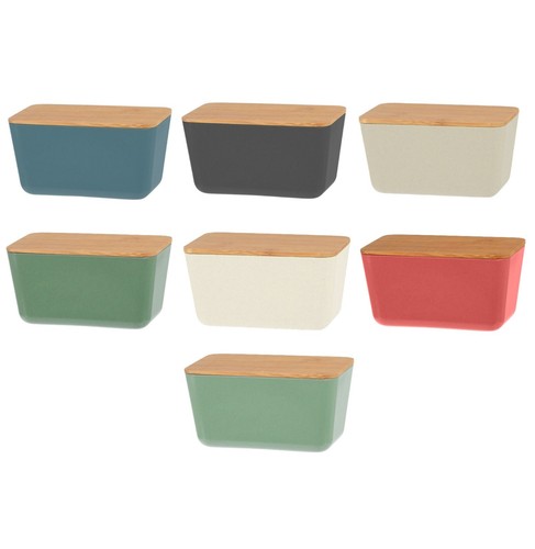 Butter dish with wooden lid - wooden,