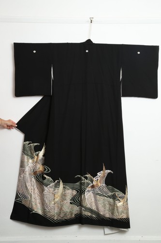 Vintage japanese kimono crane - japanese,