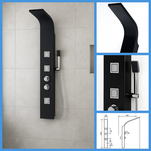 Thermostatic shower panel - ,