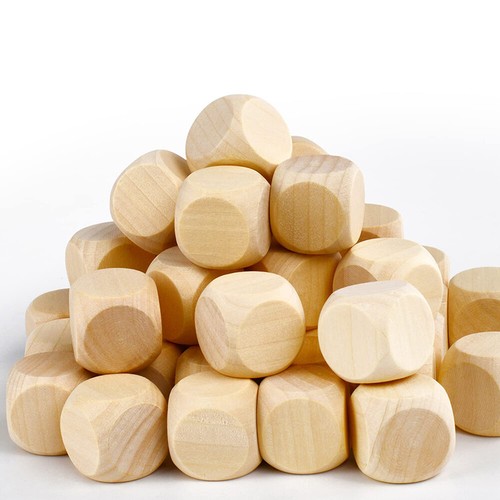 Blank wooden dice plain - plain, cube