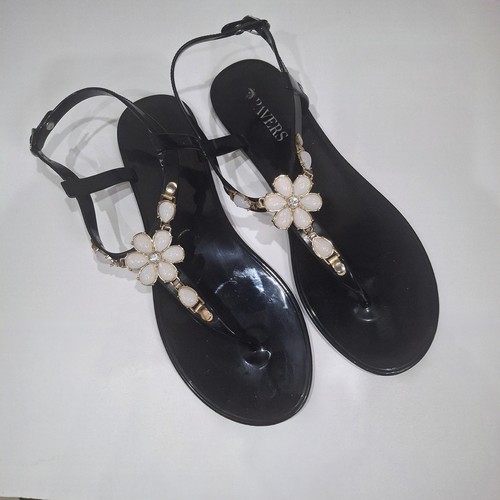 Pavers black toe post sandals - toe,