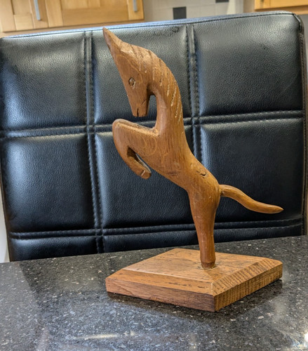 Hand carved wooden horse - carved,