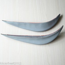 2Pc Car Soft PVC Streamline Protection Bumper Anti-rub Mat Crash Grey Cover Bar