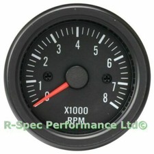 52mm Black Face / Clear Lens Rev Counter Tachometer Tacho RPM Gauge Kit 