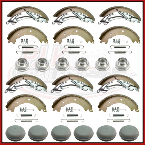 Triple axle brake shoe nuts - axle,