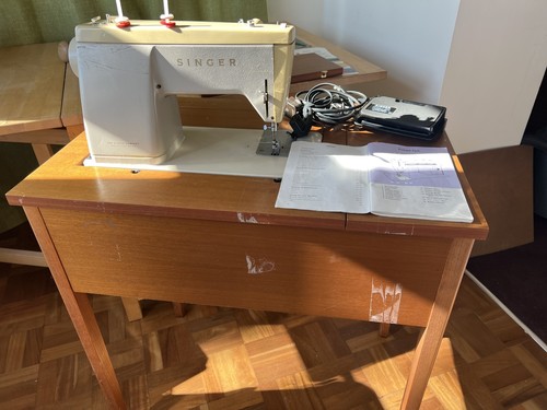 Vintage teak sewing machine - vintage,
