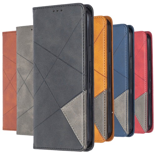 Magnetic leather wallet case - leather,