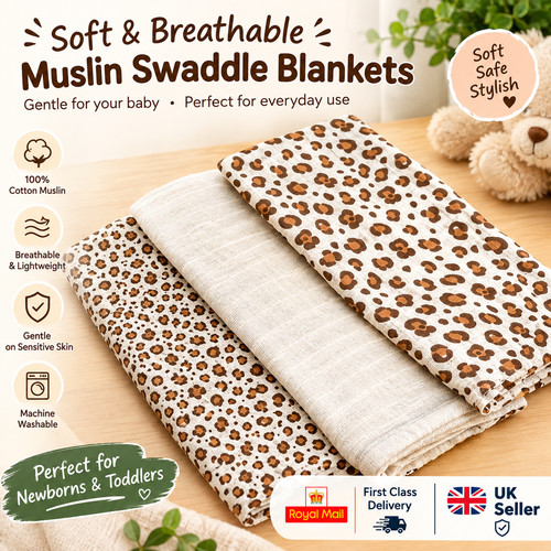 Newborn baby muslin swaddle - muslin,
