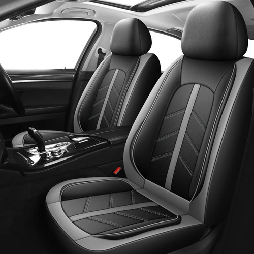 Luxury black grey leather - grey, pu