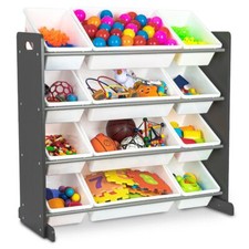 Childrens Kids Book Shelf Wooden Sling Storage Rack Organizer Bookcase Bookshelf