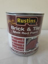 Red Brick and Tile Matt Red Paint Quick Dry Rustins 1 Litre SALE Damaged Tin
