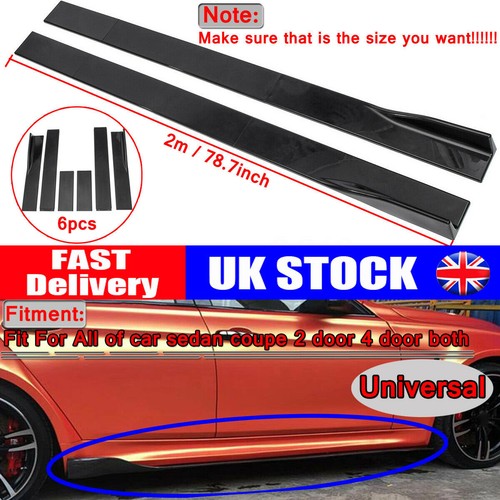 Glossy black side skirt - 78.7'',