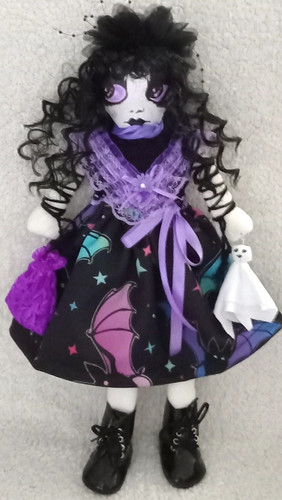 Gothic rag doll cloth - doll,