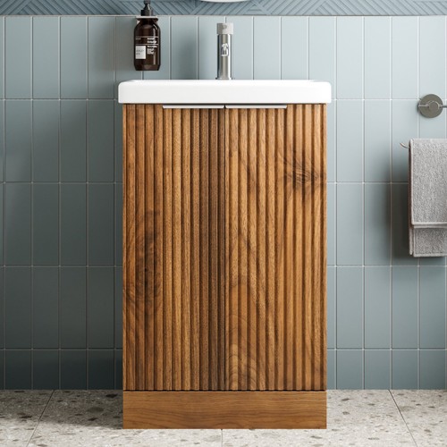 Fluted 500mm bathroom vanity - fluted,