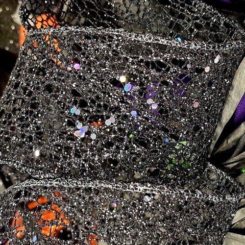 Black glittery cobweb - glittery,