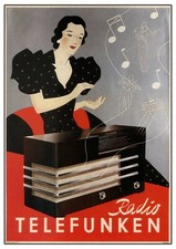 Vintage Radio Telefunken German Art Deco Reproduction Advertising Poster  Retro 