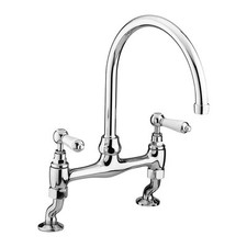 Bristan Renaissance Bridge Kitchen Sink Mixer Tap with Swivel Spout, Chrome