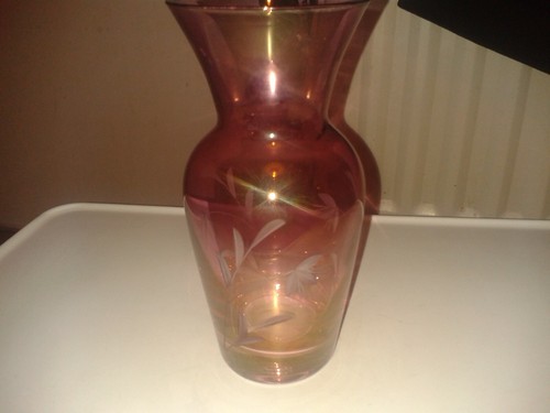 Vintage cranberry glass vase